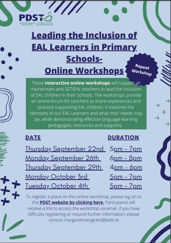 PDST EAL Learners September and October