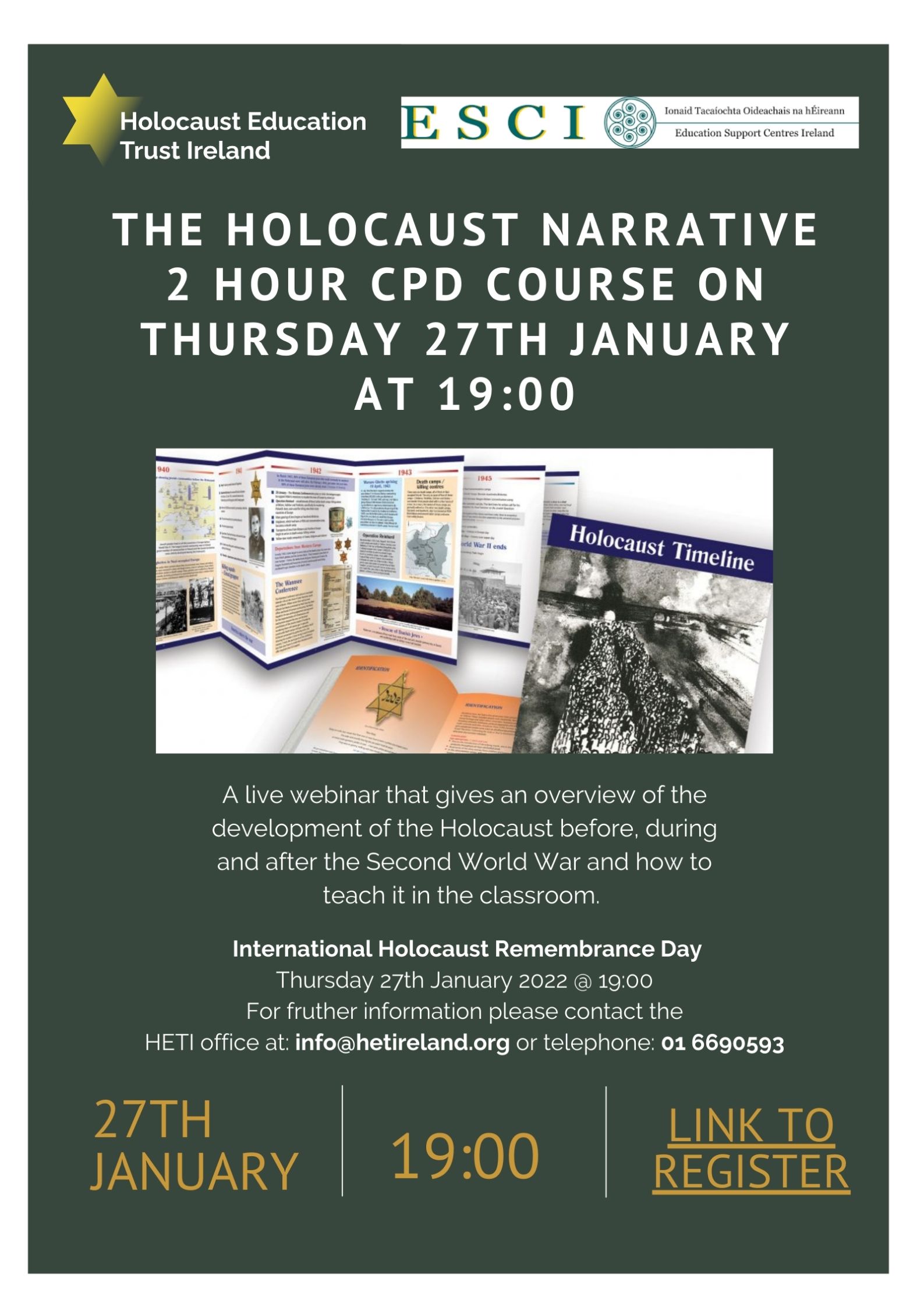 The Holocaust Narrative 27 January at 7pm