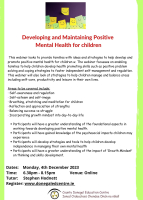 Developing and Maintaining Positive  Mental Health for children
