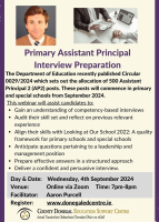 Primary Assistant Principal Interview Preparation