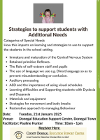 Strategies to support students with Additional Needs 